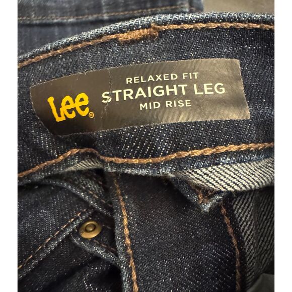 Lee Relaxed Fit Straight Leg Mid Rise Jeans - Sz 10M - Picture 12 of 13